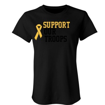 Support Our Troops Junior Fit Bella Sheer Longer Length Rib Tee