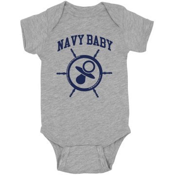 Navy Wheel Baby Infant Rabbit Skins Lap Shoulder Creeper