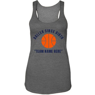 Baller Since Birth Misses Relaxed Fit Anvil V-Neck Tee