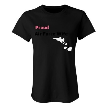 Proud Air Force Wife Junior Fit Bella Crewneck Jersey Tee