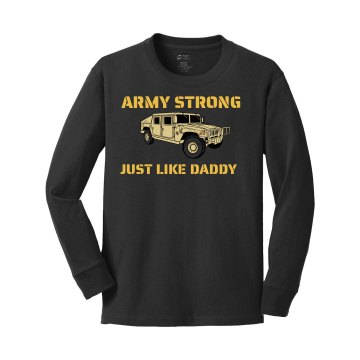 Army Daddy Youth Gildan Ultra Cotton Long Sleeve Tee