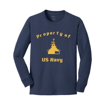 Navy Youth Tee Youth Gildan Ultra Cotton Long Sleeve Tee