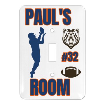 Paul's Football Room Single Light Switch Cover