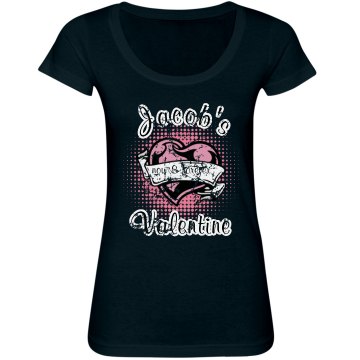 Heart Banner Tee Junior Fit Bella Sheer Longer Length Scoopneck Tee