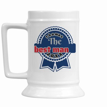 The Best Man Mug 28oz Gold Trim Ceramic Stein