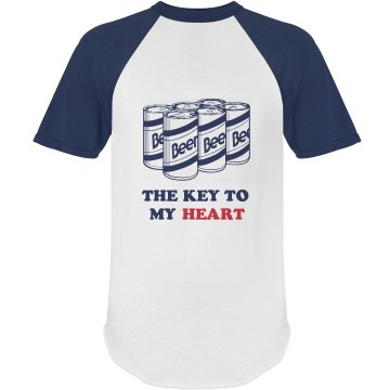 The Key To My Heart Unisex Anvil Ringer Tee
