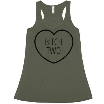 Bitch 2 Heather Gray Misses Bella Flowy Boxy Lightweight Crop Tank