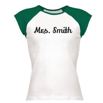 Mrs. Smith Junior Fit Bella 1x1 Rib Ringer Tee