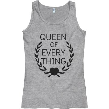 Queen Of Everything Tank Junior Fit Bella Sheer Longer Length Rib Tank Top