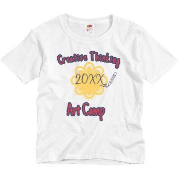 Art Camp Tee Youth Bella Girl 1x1 Rib Cap Sleeve Tee