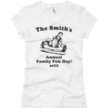 Family Fun Day Junior Fit Bella Sheer Longer Length Rib V-Neck Tee 