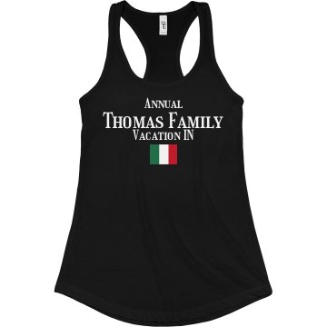 Family Vacation Junior Fit Bella Sheer Longer Length Rib Racerback Tank Top