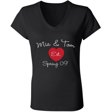 Mia & Tom Est. Spring 09 Junior Fit Bella V-Neck Jersey Tee