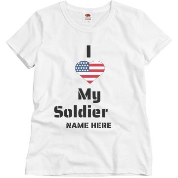 My Marine Patriotic Heart Misses Relaxed Fit Basic Gildan Heavy Cotton Tee