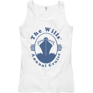 The Wills' Annual Cruise Junior Fit Bella 1x1 Rib Cap Sleeve Raglan Tee