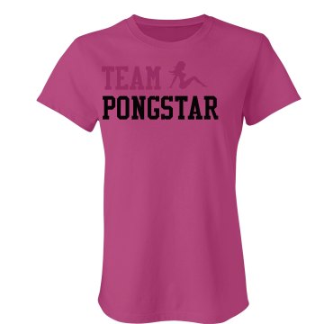 Team Pongstar Junior Fit Bella Sheer Longer Length Rib Tee