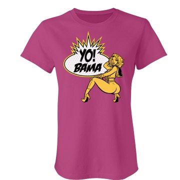 Yo Bama Obama Mama Junior Fit Bella Crewneck Jersey Tee