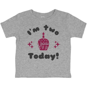 I'm 2 Today! Birthday Toddler Basic Gildan Ultra Cotton Crew Neck Tee