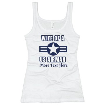 US Airman Wife Junior Fit Bella Sheer Longer Length Rib Tank Top