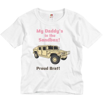 Daddy's In The Sandbox Youth Bella Girl 1x1 Rib Cap Sleeve Tee
