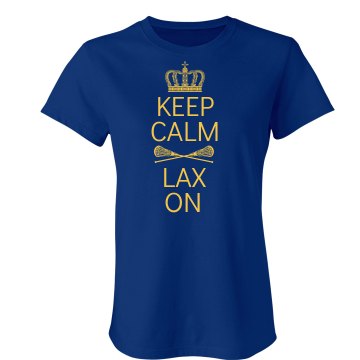 Keep Calm Lax On Junior Fit Bella Sheer Longer Length Rib Tee
