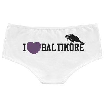 I Love Baltimore Football Bella White Basic Hotshort