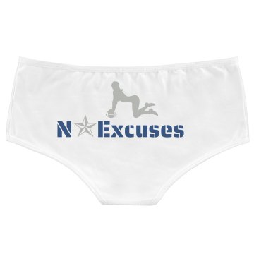 No Excuses Football Bella White Basic Hotshort