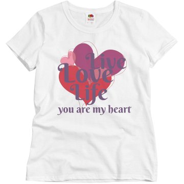 Live Love Life Misses Relaxed Fit Basic Gildan Heavy Cotton Tee