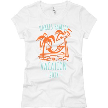 Family Vacation Tee Junior Fit Basic Bella Favorite Tee