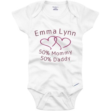 50% Daddy 50% Mommy Infant Bella Baby Long Sleeve Lap Shoulder Tee