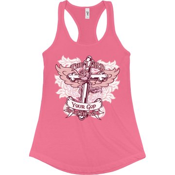 Christian Lord Your God Junior Fit Bella Sheer Longer Length Rib Racerback Tank Top