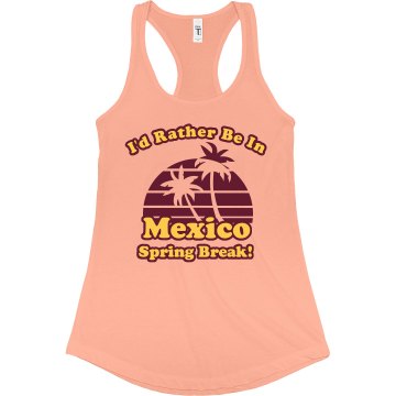 Rather Be In Mexico Junior Fit Bella Sheer Longer Length Rib Racerback Tank Top