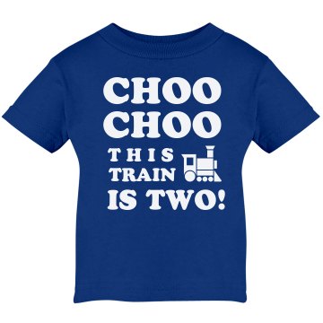 Choo Choo I'm 2 Birthday Infant Rabbit Skins Lap Shoulder Tee