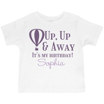 Up, Up & Away Birthday Toddler American Apparel 3/4 Sleeve Baseball Tee