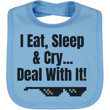Deal With It! Bib Infant Bella Baby 1x1 Rib Reversible Bib