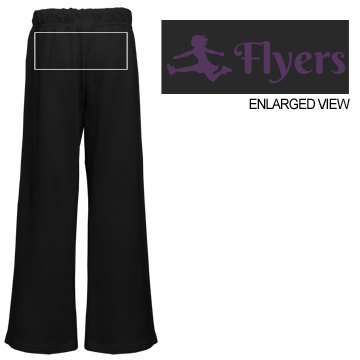 Flyers Youth Cheerleader Youth Bella Girl Fleece Open Bottom Pants
