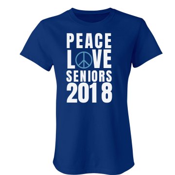 Peace, Love, Seniors Junior Fit Bella Sheer Longer Length Rib Tee