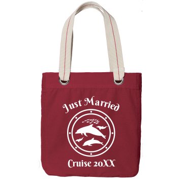 Just Married Cruise Bag Port Authority Color Canvas Tote