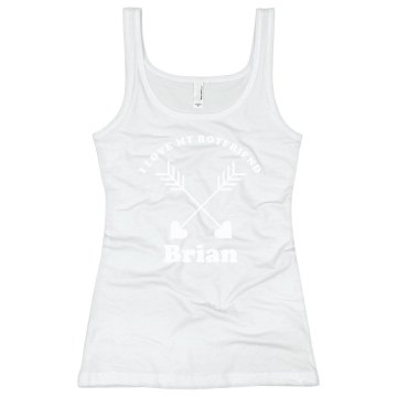 Boyfriend Cupid Arrows Junior Fit Bella Sheer Longer Length Rib Tank Top