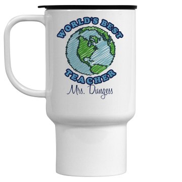 World's Best Teacher Mug 28oz Gold Trim Ceramic Stein