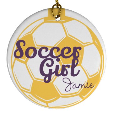 Soccer Girl Ornament Plastic Ball Ornament