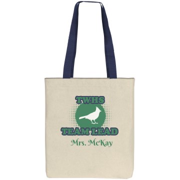 Team Lead Teacher Bag Liberty Bags Cotton Canvas Tote