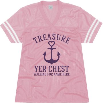 Breast Cancer Pirate Top Unisex Augusta Replica Football Jersey