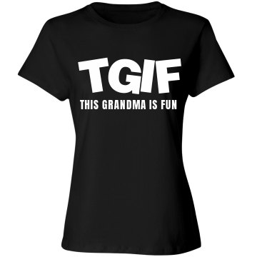 This Grandma Is Fun Junior Fit Bella Crewneck Jersey Tee