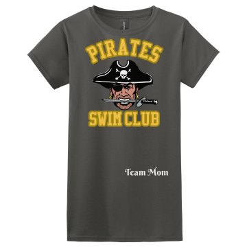 Pirates Swim Team Mom Misses Relaxed Fit Gildan Heavy Cotton Tee