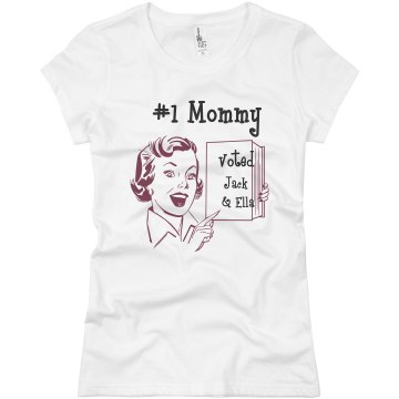 #1 Mommy! Junior Fit Basic Bella Favorite Tee