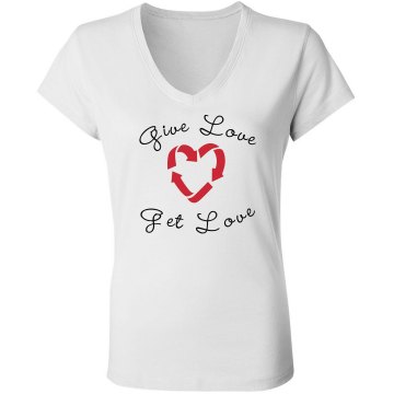 Give Love Junior Fit Bella Long Sleeve Sheer Longer Length Rib V-Neck Tee