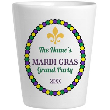 Mardi Gras Shot Ceramic Shotglass