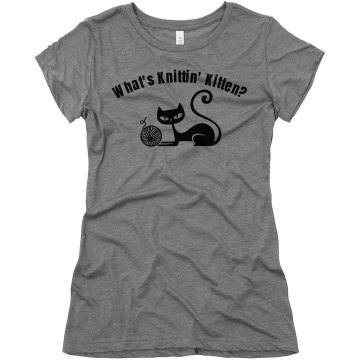 What's Knittin' Kitten Junior Fit Bella Triblend Tee