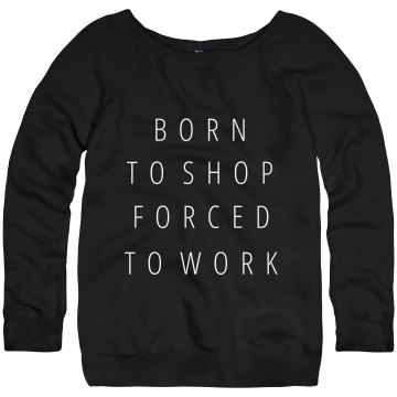 Born To Shop Junior Fit Bella Crewneck Jersey Tee